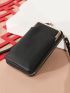 Letter Detail Pebble Embossed Phone Wallet