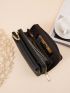 Letter Detail Pebble Embossed Phone Wallet