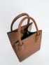 Contrast Binding Top Handle Bag