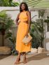 Colorblock Fringe Trim Flap Straw Bag
