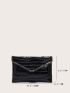 Crocodile Embossed Flap Square Bag