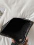 Crocodile Embossed Flap Square Bag