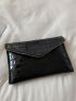 Crocodile Embossed Flap Square Bag