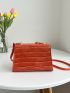 Mini Crocodile Embossed Twist Lock Flap Square Bag