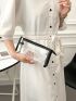 Contrast Binding Clear Clutch Bag