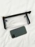 Contrast Binding Clear Clutch Bag