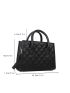 Quilted Double Handle Square Bag With Small Pouch