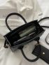 Quilted Double Handle Square Bag With Small Pouch