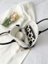 Crocodile Embossed Two Tone Chain Dome Bag