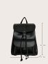 Drawstring Design Flap Backpack