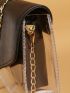Clear Metal Tassel Decor Flap Chain Square Bag With Inner Pouch