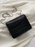 Mini Crocodile Embossed Flap Chain Square Bag