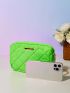 Mini Neon Green Metal Decor Quilted Chain Square Bag