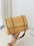 Chevron Flap Chain Square Bag