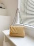 Chevron Flap Chain Square Bag