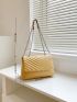 Chevron Flap Chain Square Bag