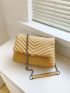 Chevron Flap Chain Square Bag