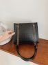 Crocodile Embossed Chain Square Bag
