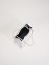 Quilted Pattern Chain Square Bag