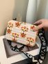 Mini Cartoon Pattern Colorblock Square Bag