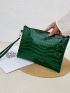 Minimalist Croc Embossed Wristlet Bag