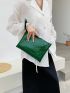 Minimalist Croc Embossed Wristlet Bag