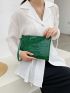 Minimalist Croc Embossed Wristlet Bag