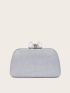 Glitter Rhinestone Decor Chain Box Bag