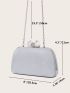 Glitter Rhinestone Decor Chain Box Bag