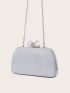 Glitter Rhinestone Decor Chain Box Bag