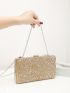 Allover Rhinestone Decor Box Bag