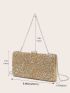 Allover Rhinestone Decor Box Bag