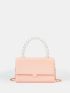Mini Faux Pearl Decor Flap Box Bag