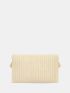 Fringe Trim Heart Embroidery Straw Bag