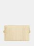 Fringe Trim Heart Embroidery Straw Bag