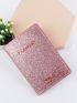 Metallic Letter Graphic Passport Case