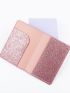 Metallic Letter Graphic Passport Case