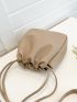 Minimalist Drawstring Detail Bucket Bag
