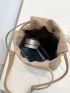 Minimalist Drawstring Detail Bucket Bag