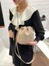Minimalist Drawstring Detail Bucket Bag
