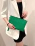 Lizard Embossed Square Bag With Wristlet