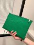 Lizard Embossed Square Bag With Wristlet