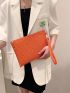 Lizard Embossed Square Bag With Wristlet