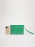 Lizard Embossed Square Bag With Wristlet