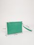 Lizard Embossed Square Bag With Wristlet