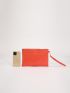 Lizard Embossed Square Bag With Wristlet