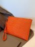 Lizard Embossed Square Bag With Wristlet