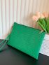 Lizard Embossed Square Bag With Wristlet