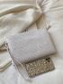 Lizard Embossed Square Bag With Wristlet