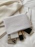 Lizard Embossed Square Bag With Wristlet
